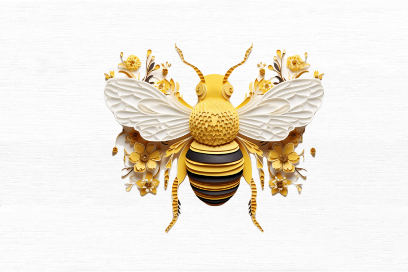 bee-layered-paper-art-clipart