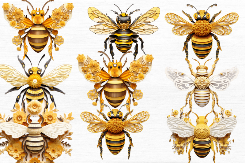 bee-layered-paper-art-clipart