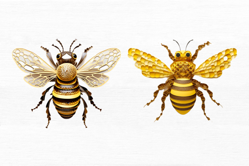 bee-layered-paper-art-clipart