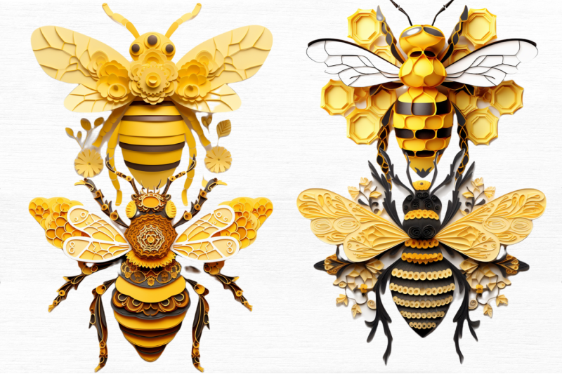 bee-layered-paper-art-clipart