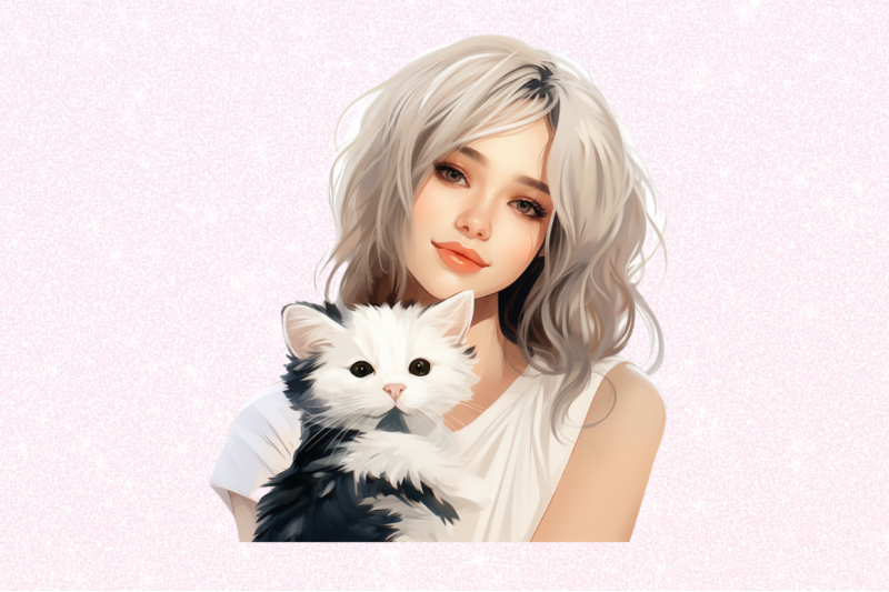 beautiful-girl-with-her-cat-clipart