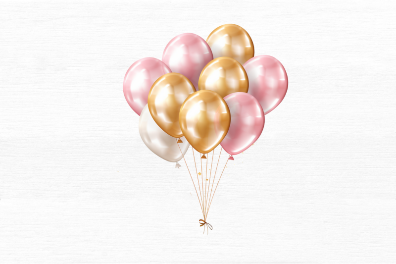 gold-chrome-and-pink-balloons-clipart