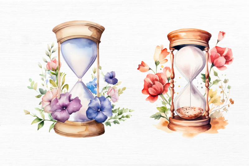 hourglass-flower-watercolor-clipart