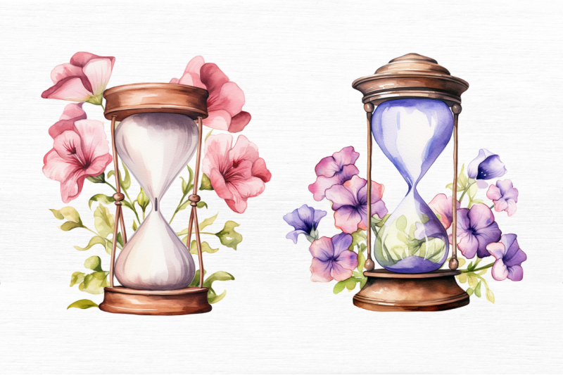 hourglass-flower-watercolor-clipart
