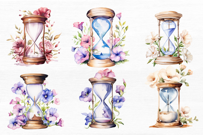 hourglass-flower-watercolor-clipart