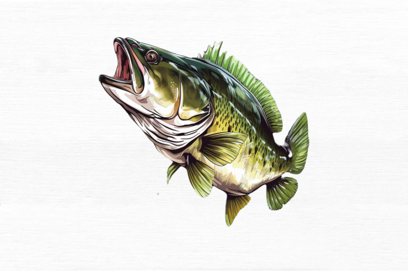 jumping-bass-fishing-sublimation-clipart