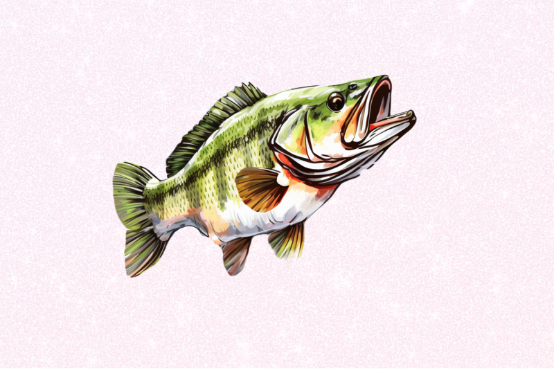 jumping-bass-fishing-sublimation-clipart