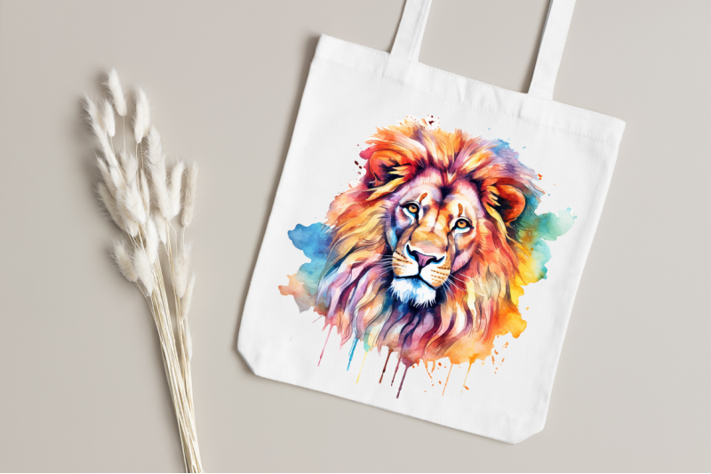 lion-wall-art-watercolor-clipart