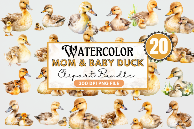 mother-and-baby-duck-watercolor-bundles