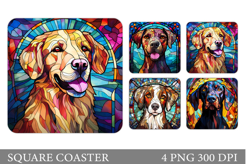 stained-glass-dog-coaster-dog-square-coaster-design