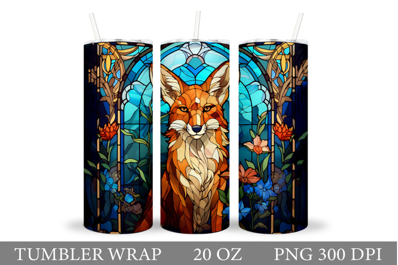 stained-glass-fox-tumbler-wrap-fox-tumbler-wrap-sublimation