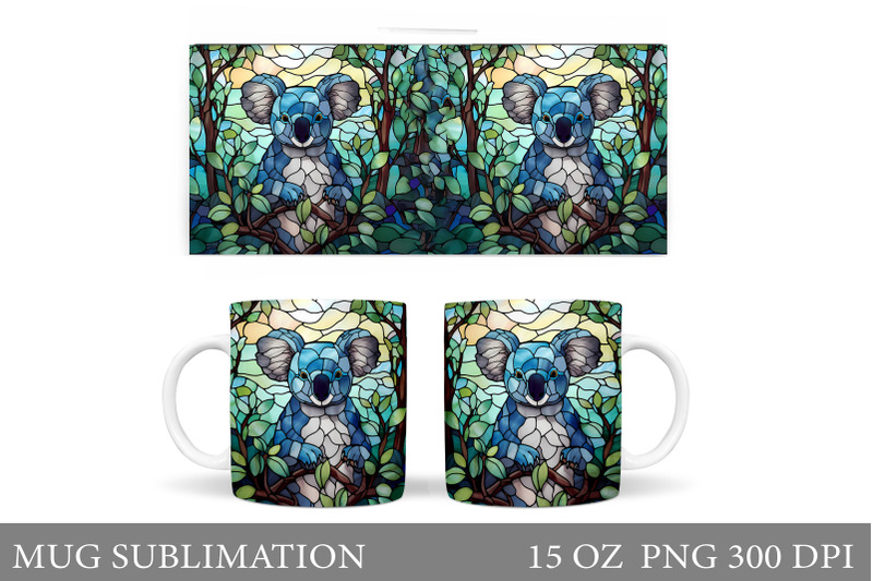 koala-mug-wrap-sublimation-stained-glass-koala-mug-design