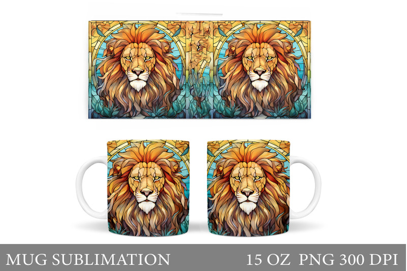 lion-mug-wrap-sublimation-stained-glass-lion-mug-design