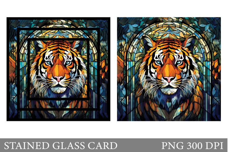 stained-glass-tiger-card-tiger-stained-glass-card-design