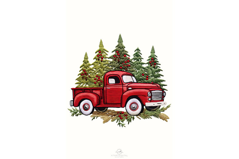 red-christmas-truck-for-holiday-designs