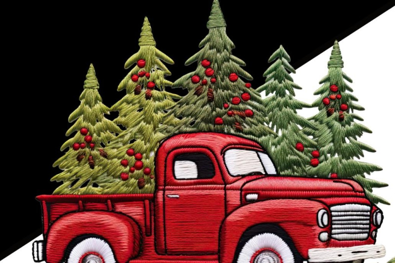 red-christmas-truck-for-holiday-designs