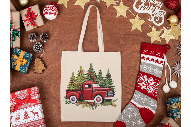 red-christmas-truck-for-holiday-designs