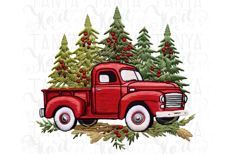 red-christmas-truck-for-holiday-designs