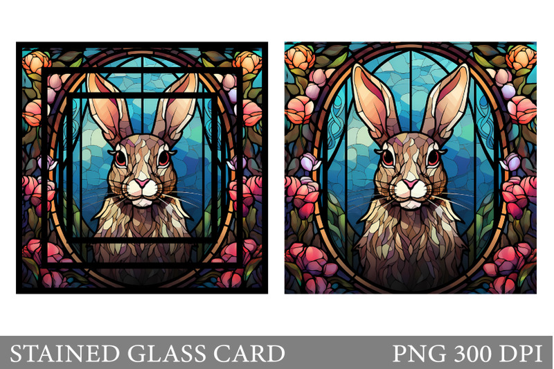 stained-glass-bunny-card-bunny-stained-glass-card-design