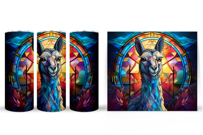 lama-tumbler-wrap-design-stained-glass-lama-tumbler-wrap