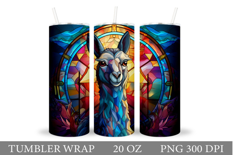 lama-tumbler-wrap-design-stained-glass-lama-tumbler-wrap