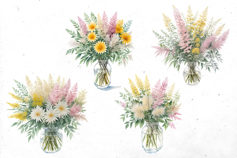 watercolor-autumn-bouquets-bundle-png-cliparts-fall-set