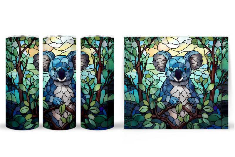 koala-tumbler-design-stained-glass-koala-tumbler-wrap