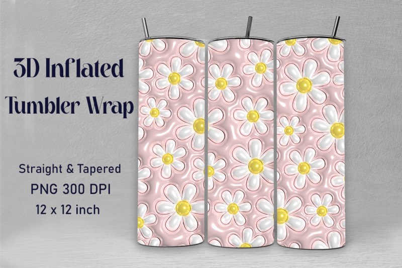 3d-inflated-daisy-flowers-tumbler-wrap