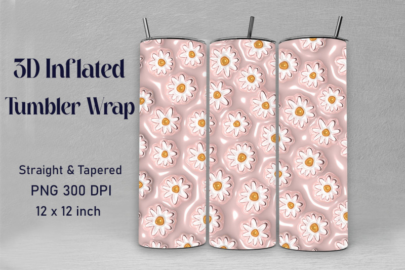 3d-inflated-daisy-flowers-tumbler-wrap