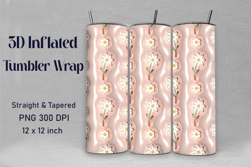 3d-inflated-daisy-flowers-tumbler-wrap