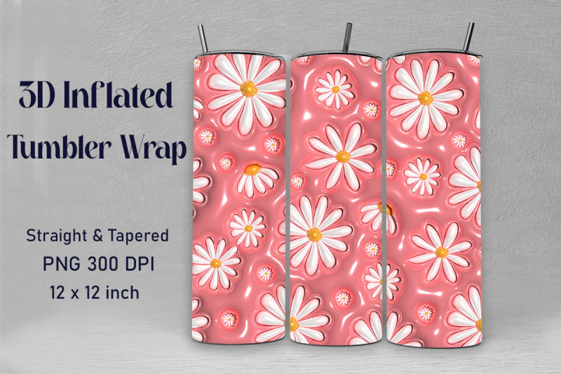 3d-inflated-daisy-flowers-tumbler-wrap