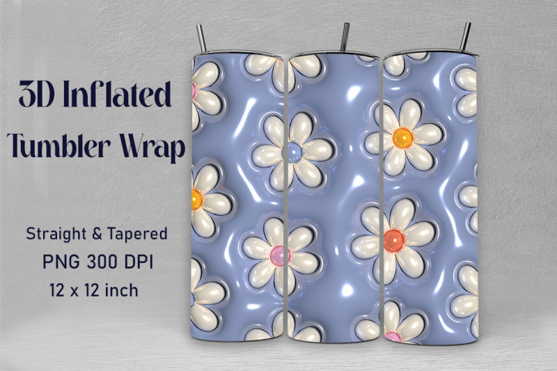 3d-inflated-daisy-flowers-tumbler-wrap