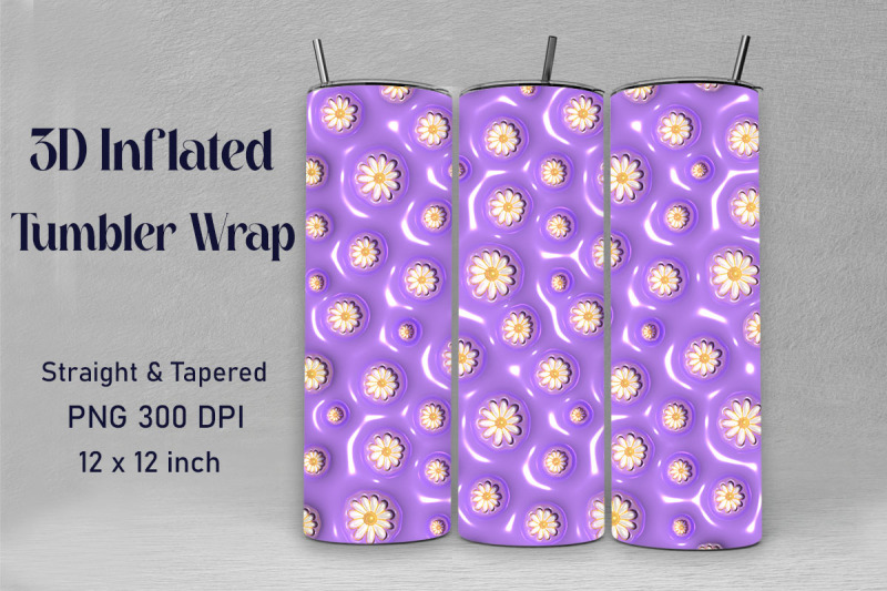 3d-inflated-daisy-flowers-tumbler-wrap