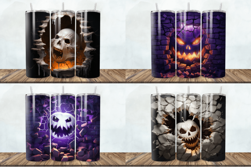 3d-halloween-ghost-cracked-hole-tumbler-bundle