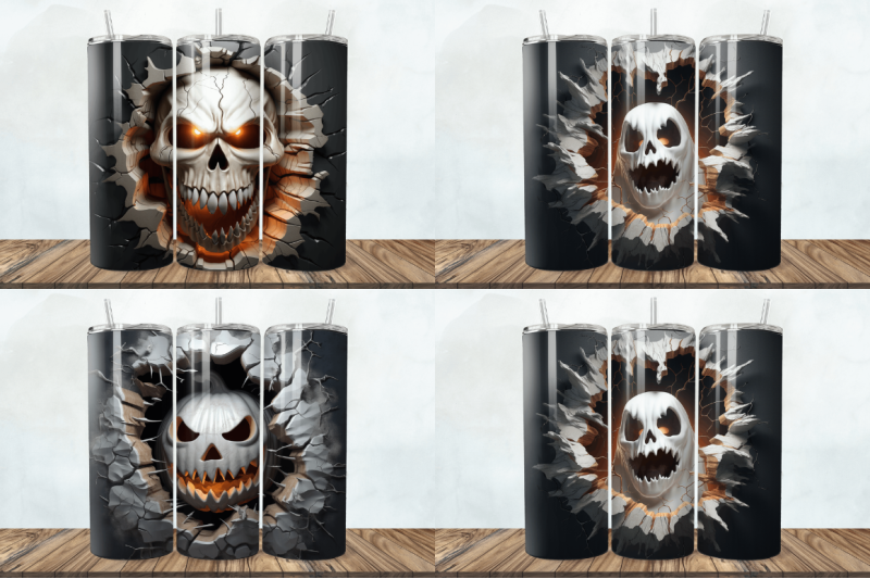 3d-halloween-ghost-cracked-hole-tumbler-bundle