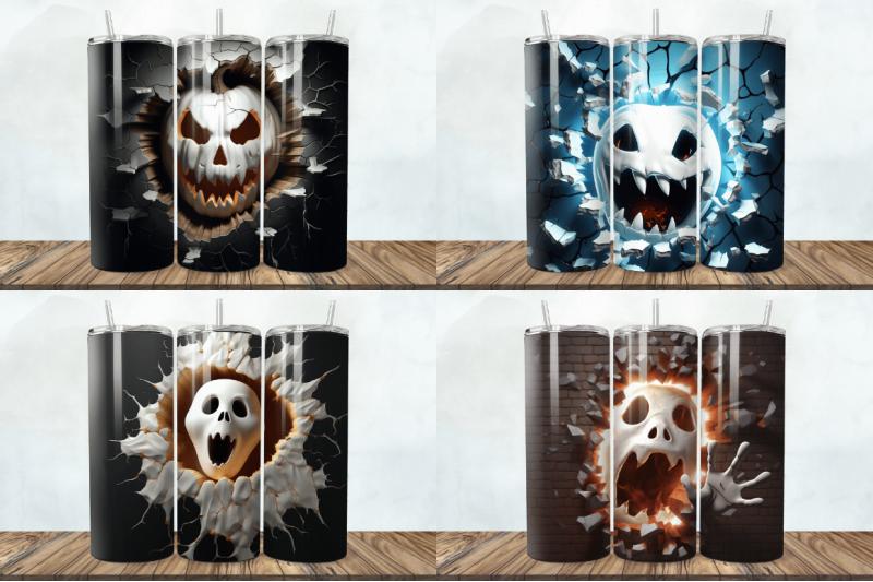 3d-halloween-ghost-cracked-hole-tumbler-bundle