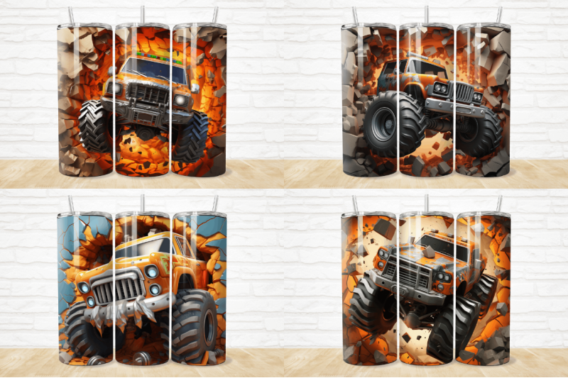 3d-monster-truck-cracked-hole-tumbler-bundle