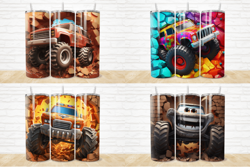 3d-monster-truck-cracked-hole-tumbler-bundle