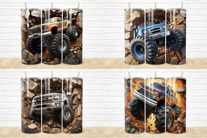 3d-monster-truck-cracked-hole-tumbler-bundle