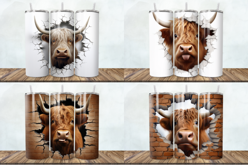 3d-highland-cow-cracked-holetumbler-bundle