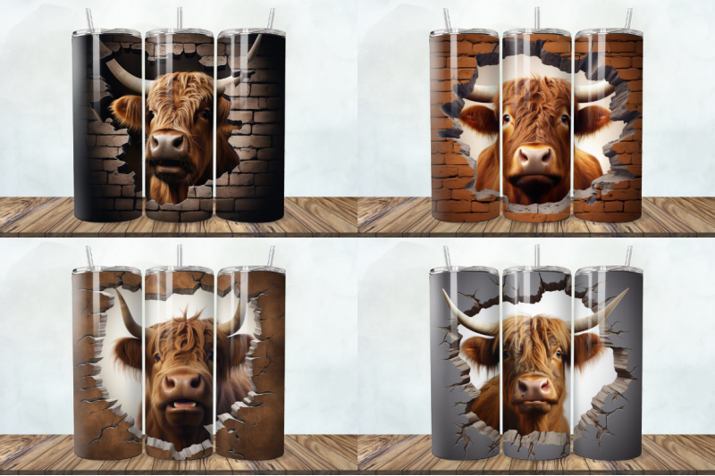 3d-highland-cow-cracked-holetumbler-bundle