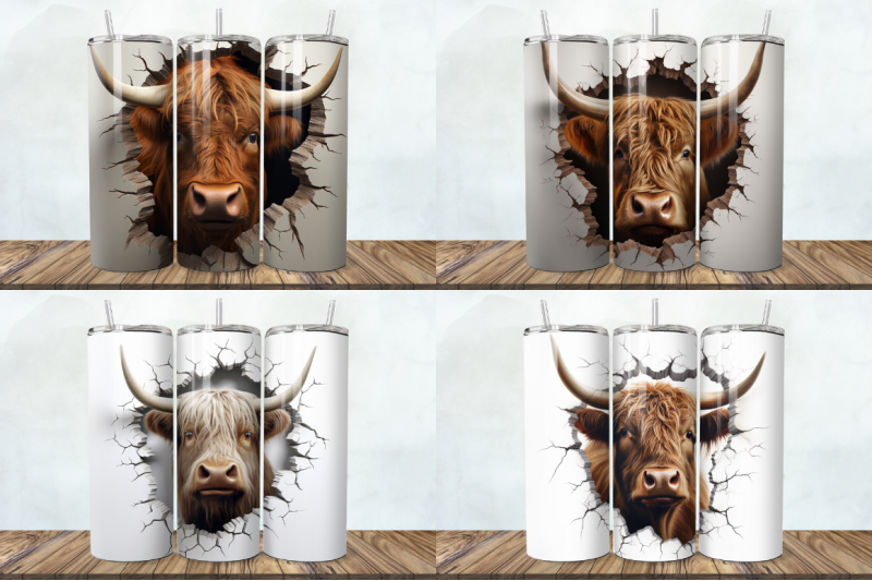 3d-highland-cow-cracked-holetumbler-bundle