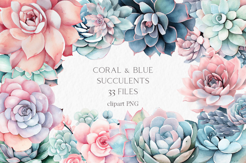 coral-amp-blue-succulents-watercolor-clipart-png