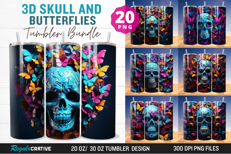 3d-skull-and-butterflies-tumbler-bundle