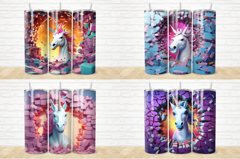 3d-unicorn-cracked-hole-tumbler-bundle