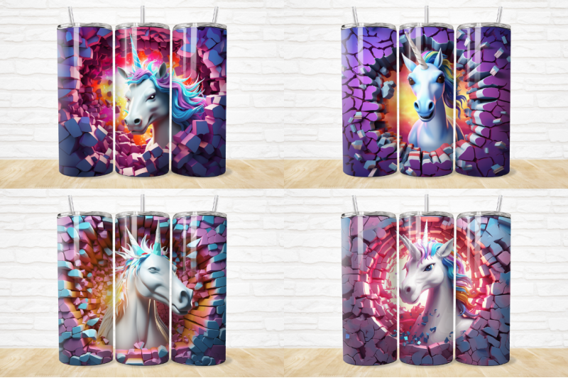 3d-unicorn-cracked-hole-tumbler-bundle