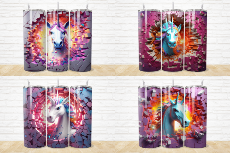 3d-unicorn-cracked-hole-tumbler-bundle