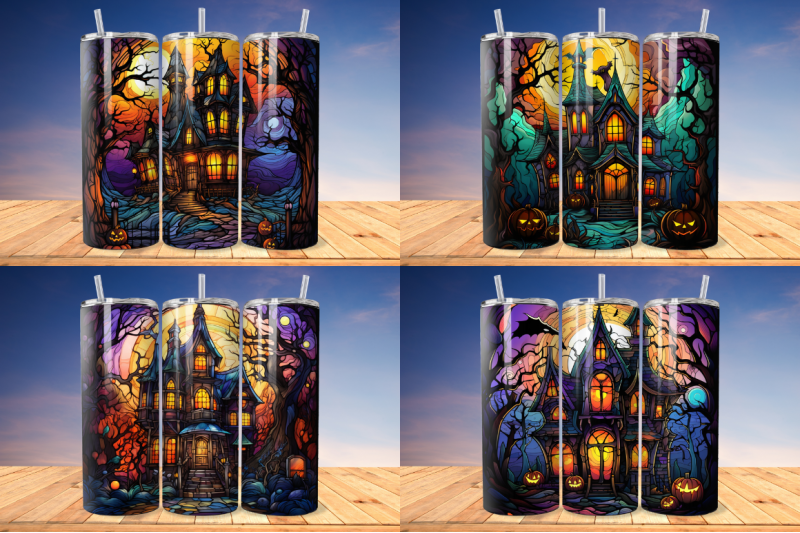 stained-glass-halloween-haunted-house-tumbler-bundle