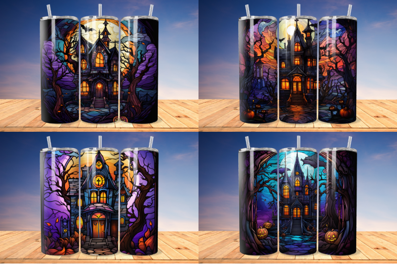 stained-glass-halloween-haunted-house-tumbler-bundle