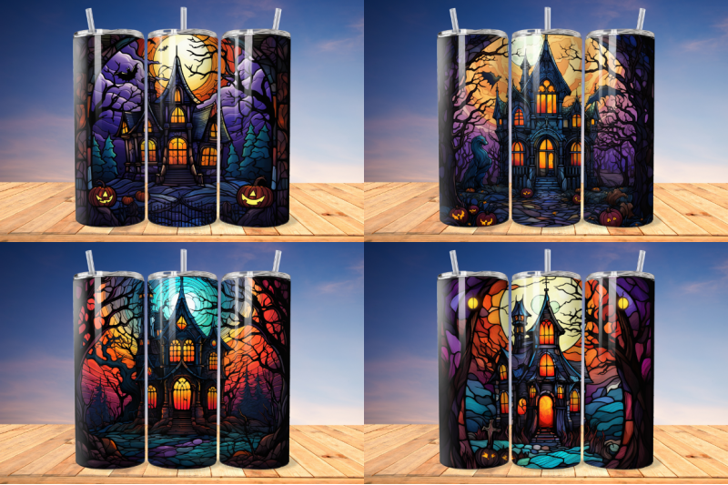 stained-glass-halloween-haunted-house-tumbler-bundle